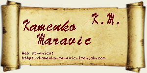 Kamenko Maravić vizit kartica